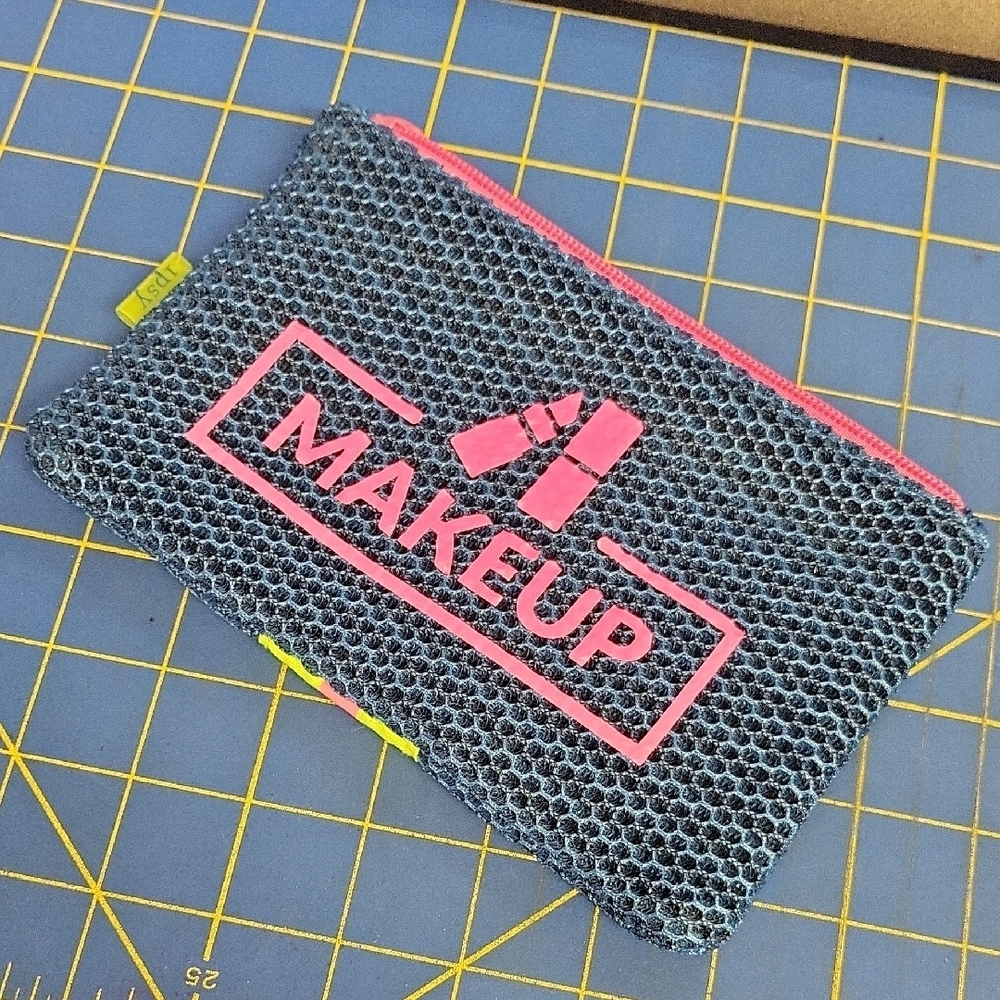 Makeup Pouch with Pink Accents